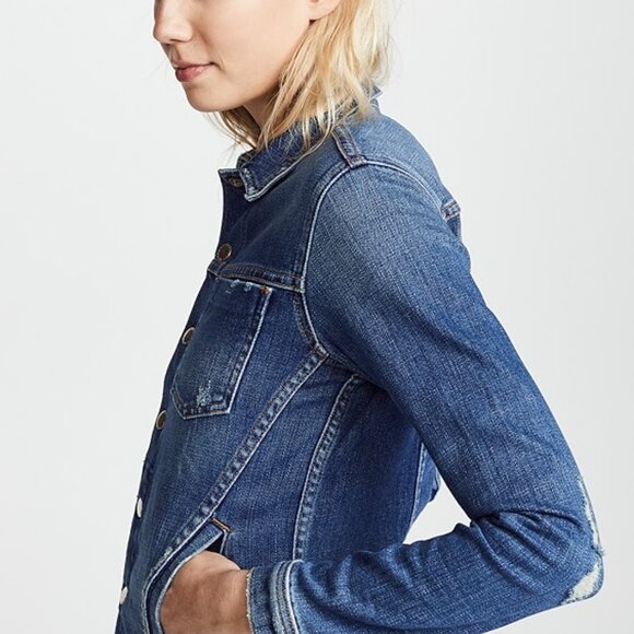 L'Agence Celine denim jacket - distressed - slim fit - size xs - Picture 3 of 9